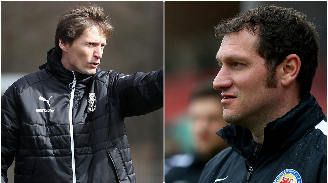 Treffen im Pokalfinale: Jena-Trainer Georg-Martin Leopold (l.) und EBSC-Trainer Eickel © Getty Images / Collage DFB