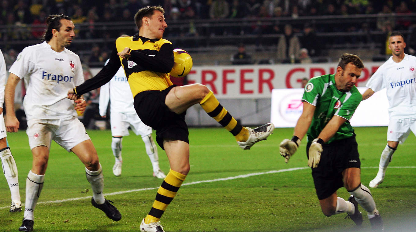 Dortmund did not beat Frankfurt in the cup until the third attempt - in the 2007/08 second round.  © 2007 Getty Images
