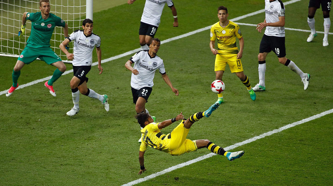 Aubameyang also saw this spectacular effort hit the crossbar early in the second half.  © This content is subject to copyright.