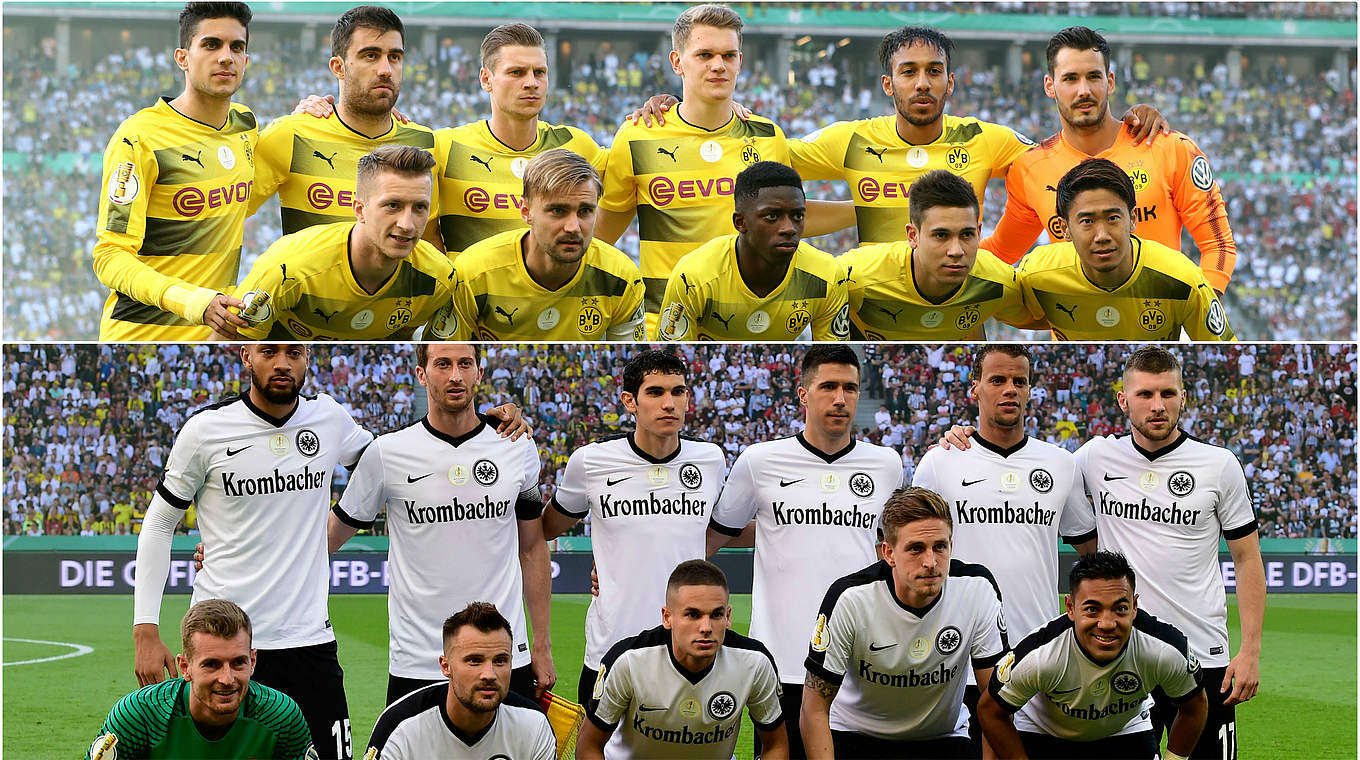 Zwei neue Startformationen im 74. DFB-Pokalfinale: BVB (o.) und Eintracht © Getty Images/Collage DFB