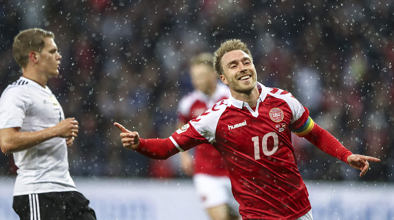 Bringt Dänemark in Führung: Christian Eriksen (r.) © 2017 Getty Images