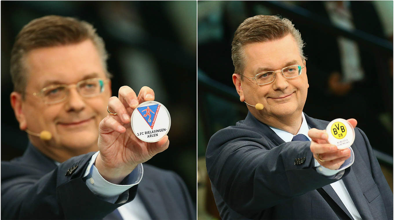 DFB President Grindel presents the draw: a sixth-tier side against the defending champions  © 