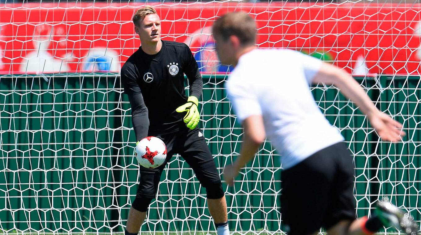 Gegen Australien zwischen den deutschen Pfosten: der Leverkusener Keeper Bernd Leno © GES/Markus Gilliar