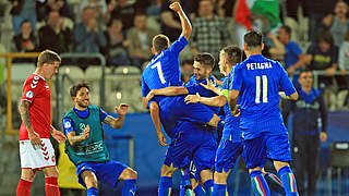 Italien jubelt: die Azzurri besiegen Dänemark zum Auftakt 2:0 © 2017 Getty Images