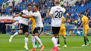 Auftaktsieg beim Confed Cup: das DFB-Team bejubelt das 3:2 gegen Australien © 2017 Getty Images