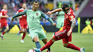 Mann des Tages: Cristiano Ronaldo (l.) köpft Portugal zum Sieg gegen Russland © Getty Images