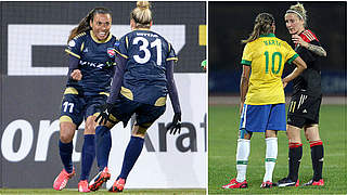 Two stars who know each other well: Brazilian superstar Marta and Germany legend Anja Mittag. © 