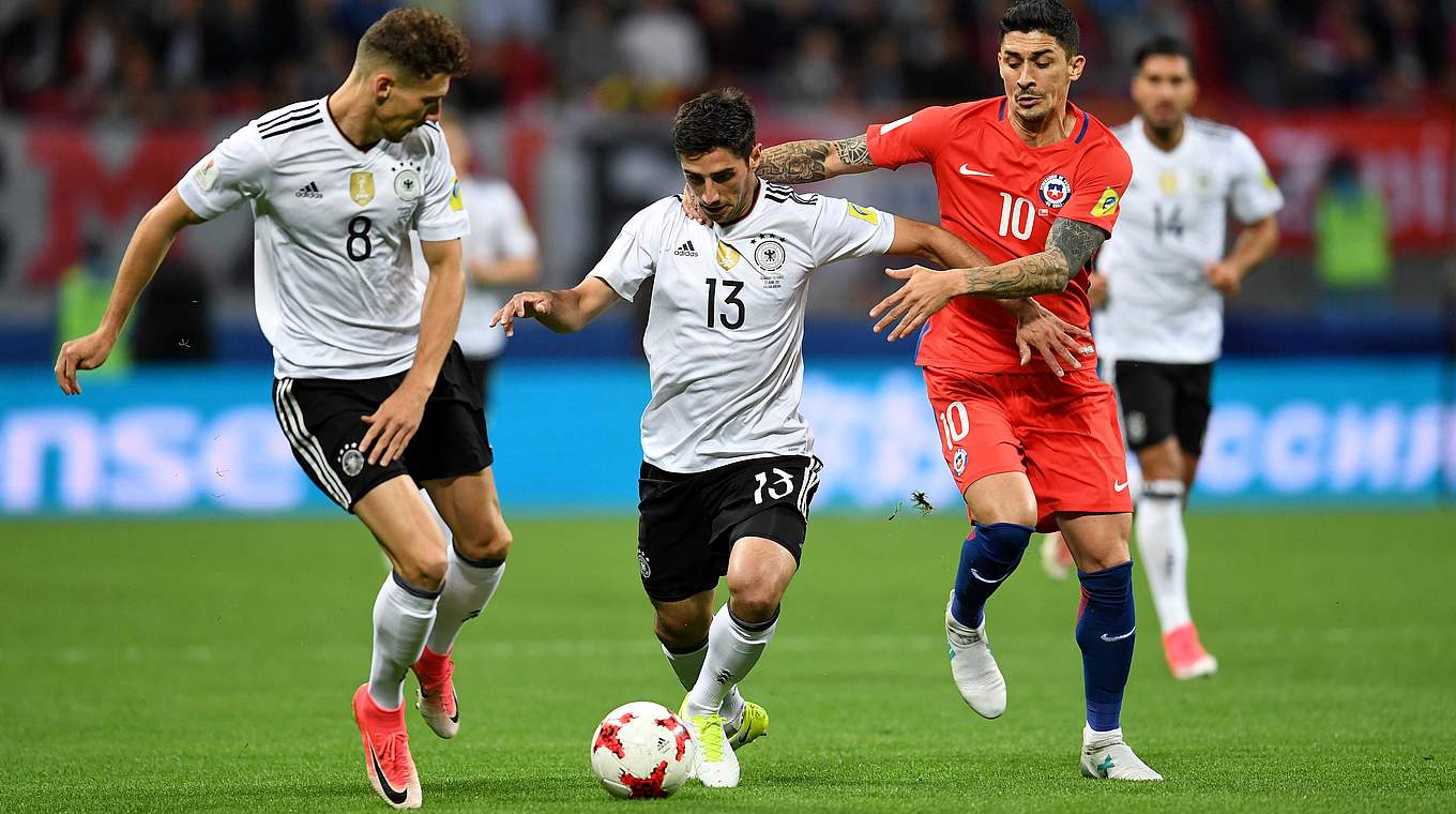 Lars Stindl au duel avec le Chilien Hernández © GES-Sportfoto