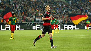 Die Führung im WM-Test 2014: André Schürrle trifft in Gladbach gegen Kamerun © 2014 Getty Images