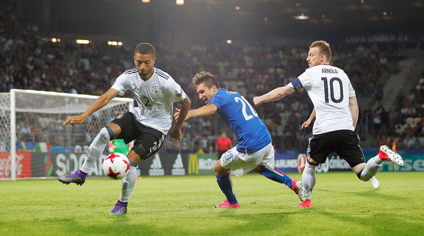 Trotz Niederlage im EM-Halbfinale: Toljan (l.) und Arnold (r.) mit der deutschen U 21 © 2017 UEFA