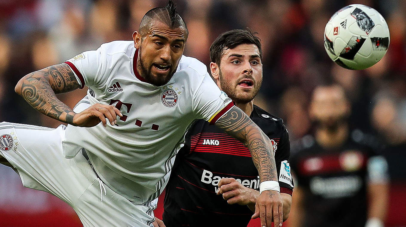 Bayern's Arturo Vidal will face Kevin Volland and Bayer Leverkusen © 2017 Getty Images