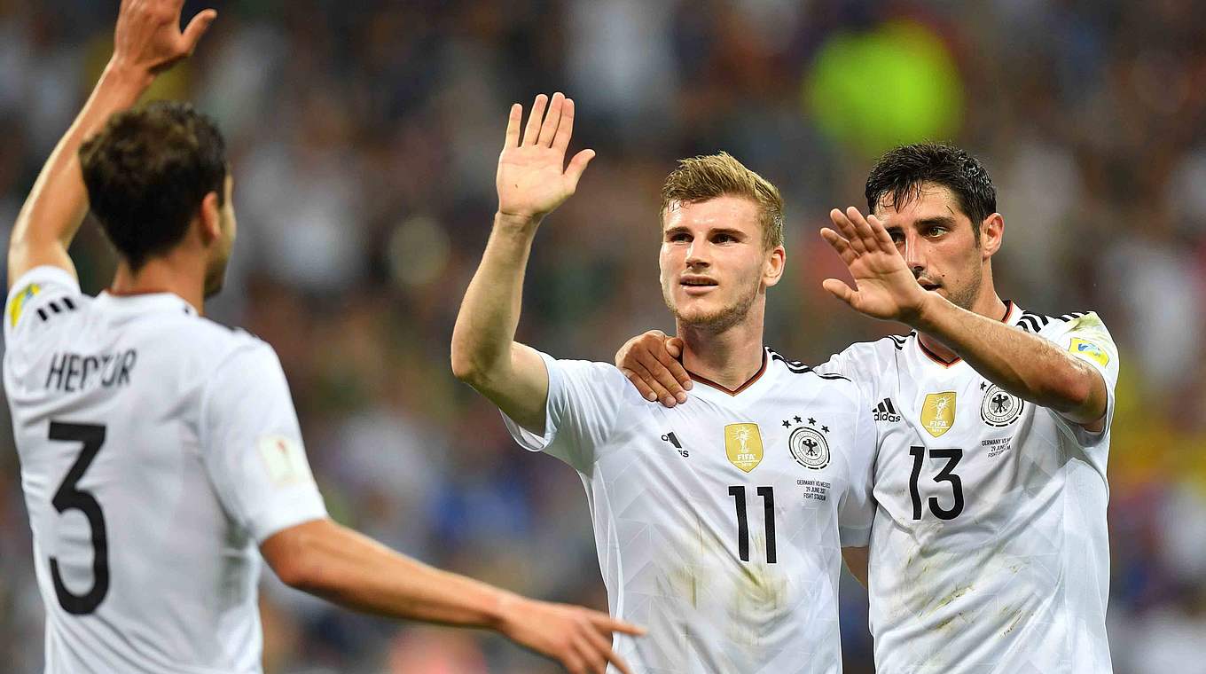 Timo Werner celebrates scoring his third goal at the Confed Cup © This content is subject to copyright.