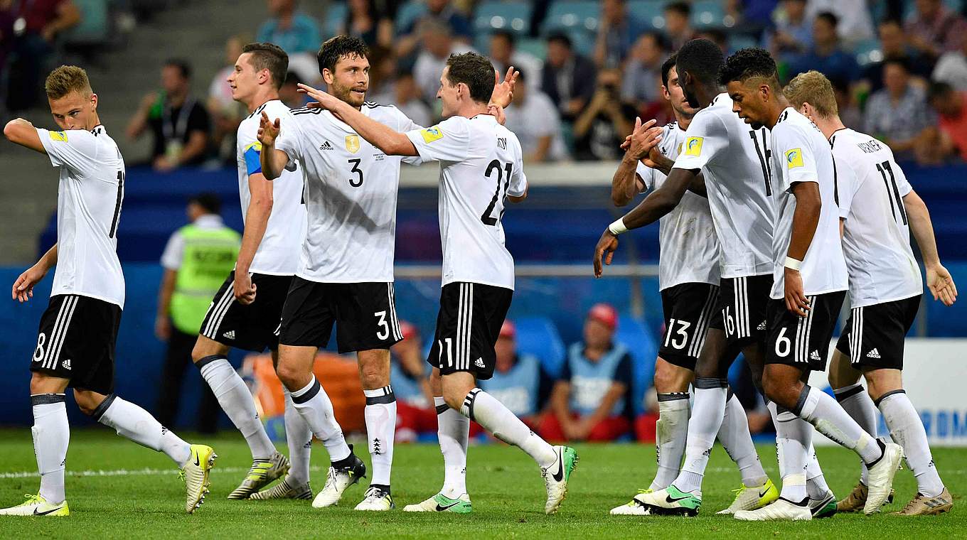 Germany celebrate progressing to the final.  © This content is subject to copyright.