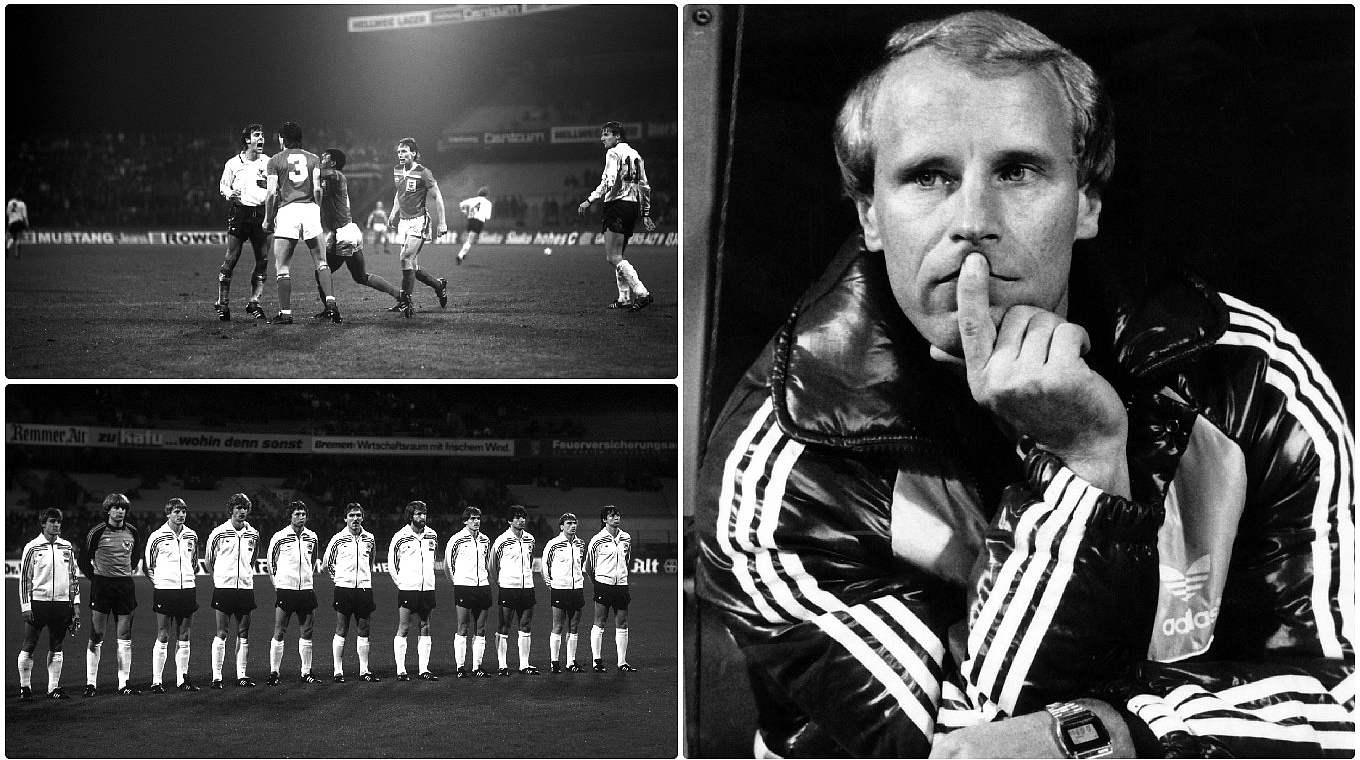 Drei Littbarski-Tore reichen nicht: Vogts-Team verliert EM-Finale 1982 gegen England © imago/Collage DFB