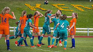 Starkes Spiel gegen die Niederlande abgeliefert: die deutschen U 16-Juniorinnen © 2017 Getty Images