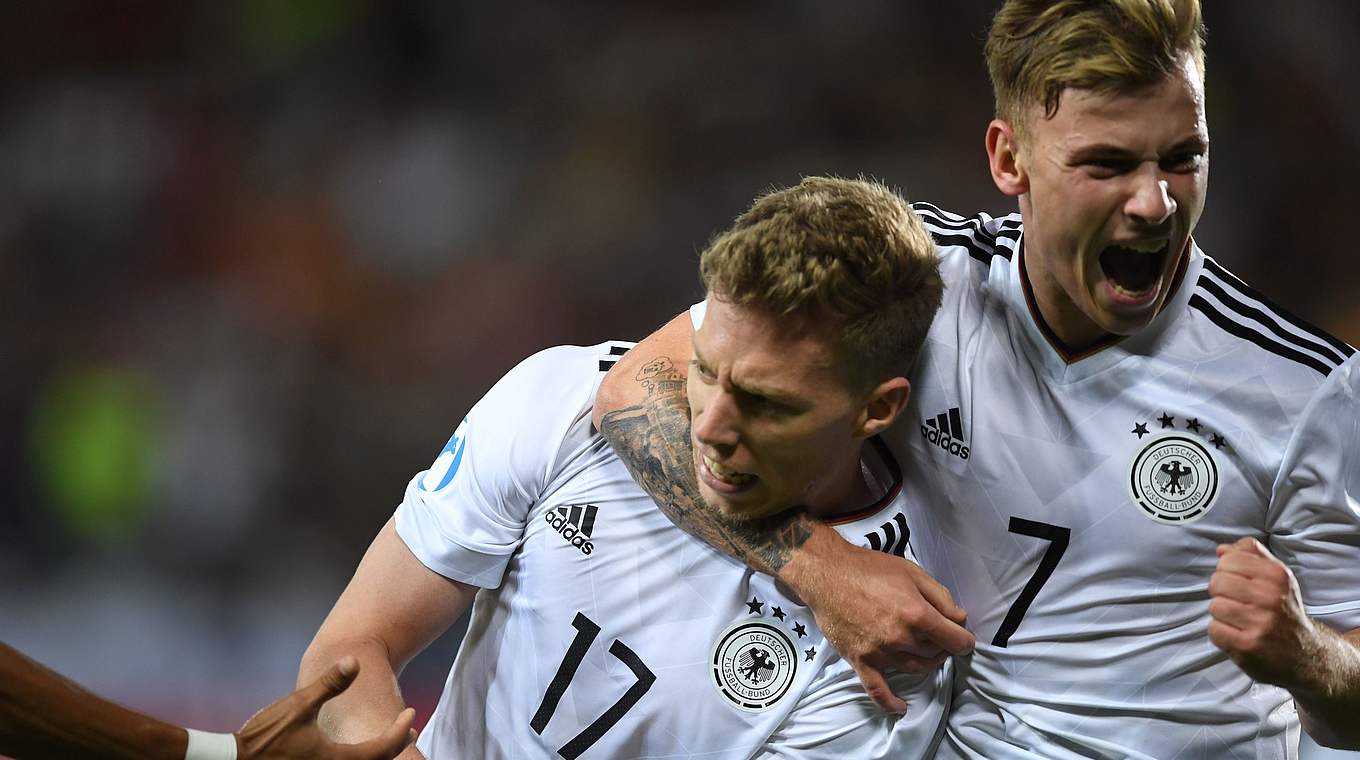 Weiser nodded home Jeremy Toljan's cross to give Germany the lead. © Getty Images