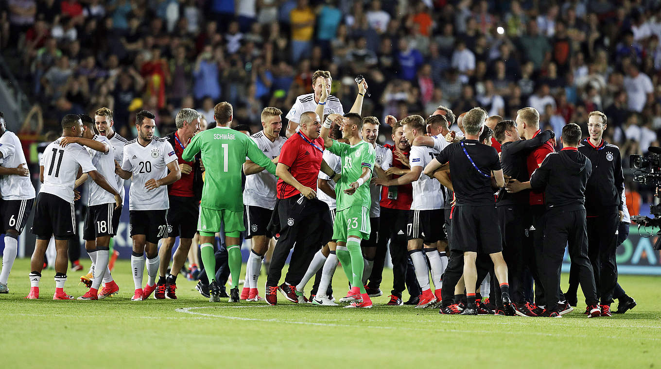 Als Team zum Titel: die U 21 gewinnt das EM-Finale gegen Spanien © 2017 Getty Images