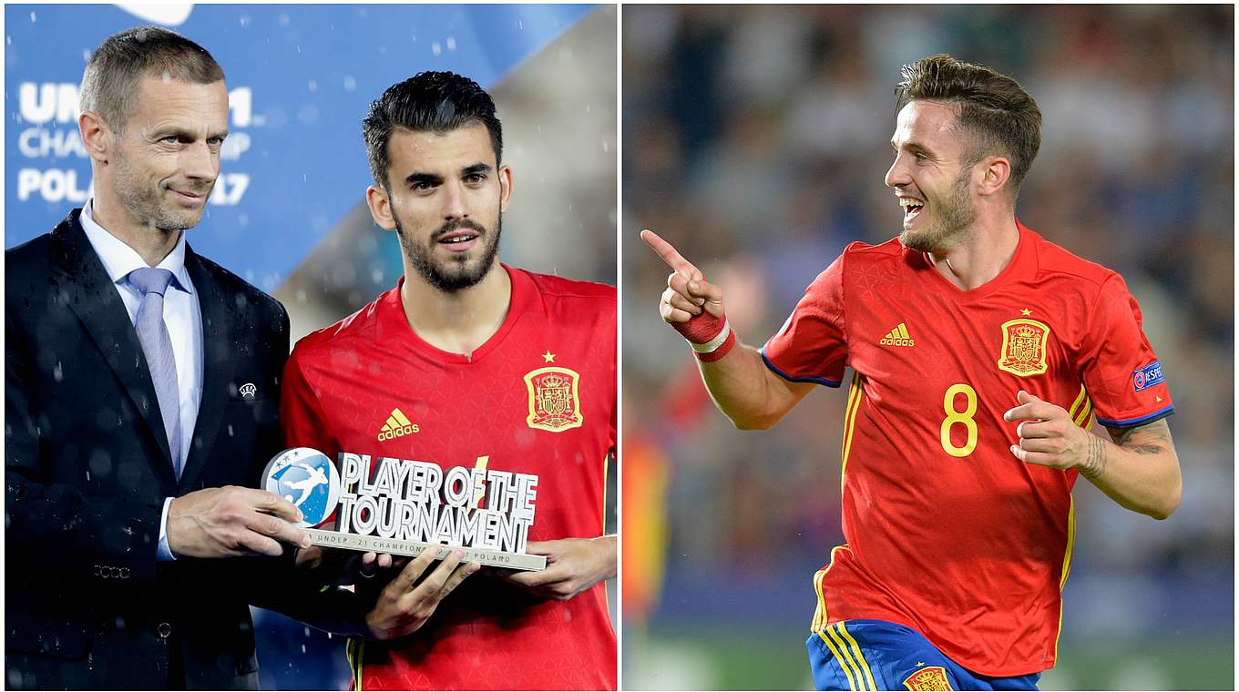 Bester Spieler, bester Torschütze: Dani Ceballos und Saul Niguez (r.) aus Spanien © Getty Images/Collage DFB
