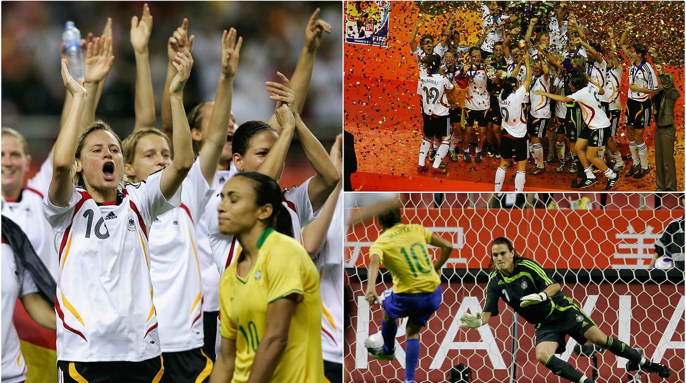 2007 in China: Deutschland schlägt Brasilien im WM-Finale © Getty Images/Collage DFB