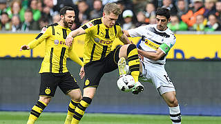 New teammates: Matthias Ginter (middle) and Lars Stindl (right) © AFP/GettyImages