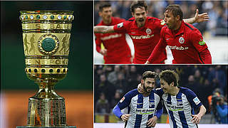 FC Hansa Rostock face Hertha BSC in the first round on Monday 14th August at 20:45 CEST © Getty Images/ Collage DFB 