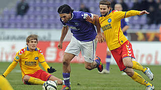 Letztes Duell im Januar 2013: Karlsruhe siegt in Osnabrück © 2013 Getty Images