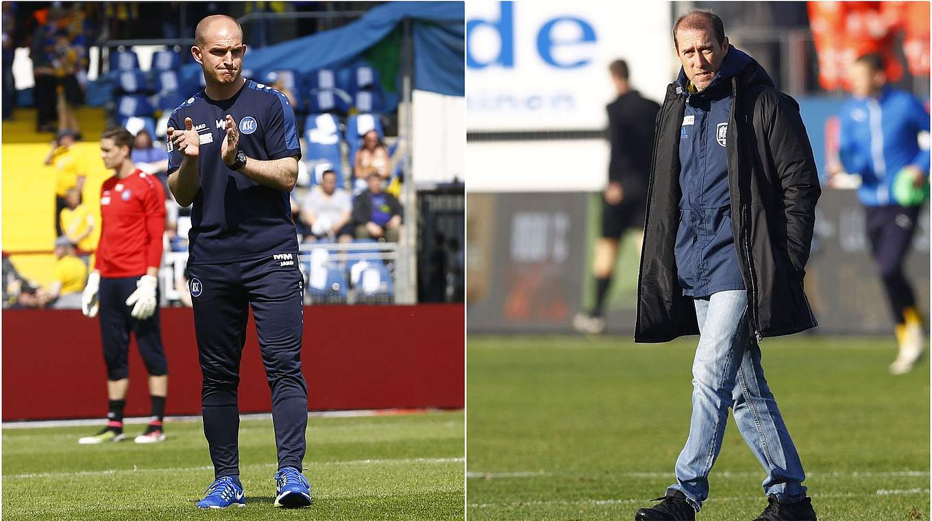 KSC-Coach Meister (l.) und VfL-Trainer Enochs: Vorfreude auf die Saison ist groß © Getty Images/Collage DFB