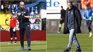 KSC-Coach Meister (l.) und VfL-Trainer Enochs: Vorfreude auf die Saison ist groß © Getty Images/Collage DFB