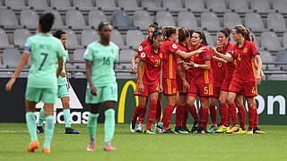 Jubel bei den Spanierinnen: Sieg gegen den Nachbarn Portugal © AFP/GettyImages