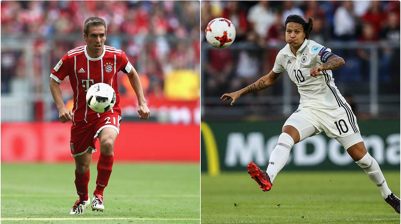 Weltmeister und Olympiasiegerin: Gewinner Philipp Lahm und Dzsenifer Marozsán © Getty Images/Collage DFB