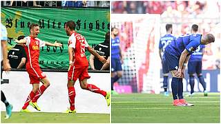 Himmelhoch jauchzend, zu Tode betrübt: Jahn Regensburg (l.) gegen Darmstadt 98 © Getty Images/Collage DFB