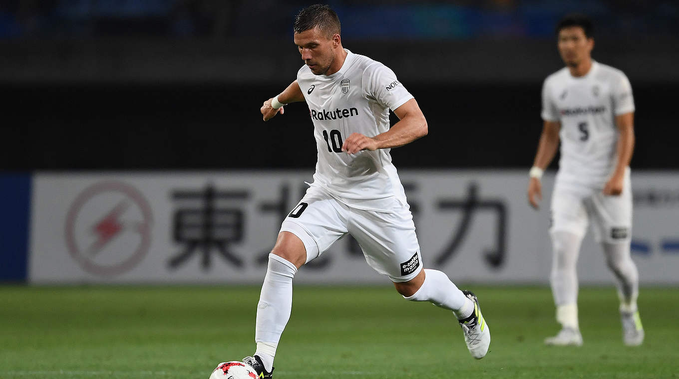 Zwei Tore beim Debüt in der J-League: Lukas Podolski trifft doppelt für Kobe © 2017 Getty Images