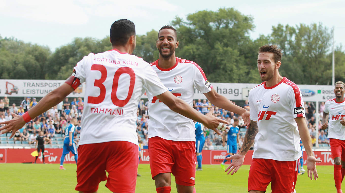 Zweiter Sieg in Folge: Nach einem 2:0 in Jena ist Fortuna Köln Tabellenzweiter. © 2017 Bongarts/Getty Images