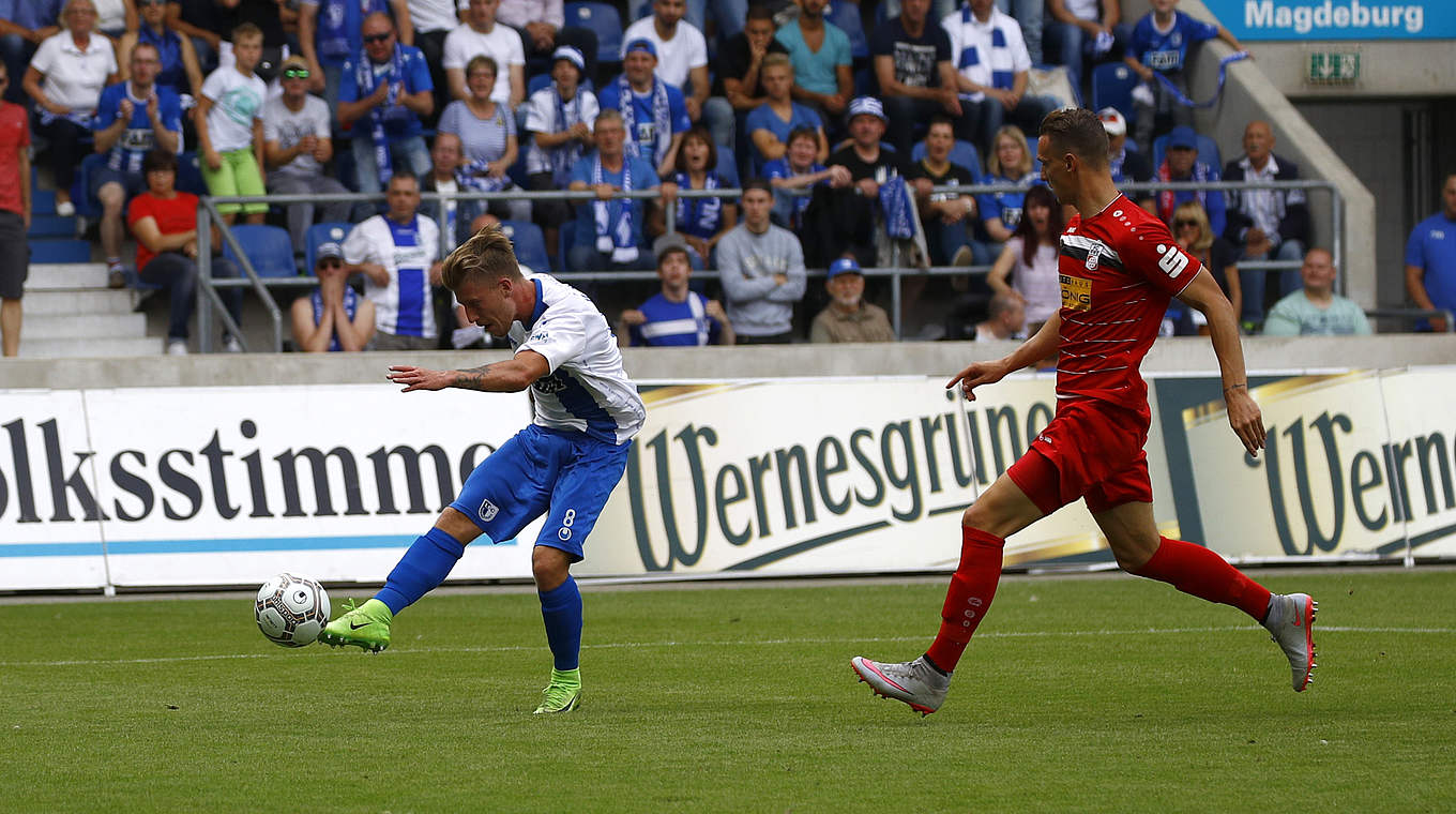 Schnürt einen Doppelpack vor der Halbzeit: Magdeburgs Philip Türpitz © 2017 Getty Images