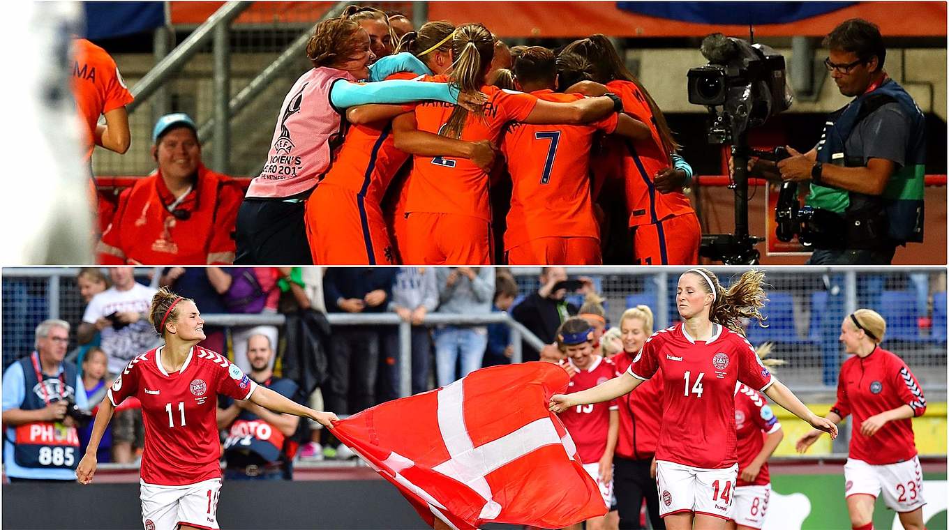 Finalisten der EURO 2017: Niederlande (o.) und Dänemark © Getty Images/Collage DFB