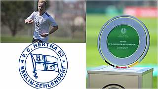 Soll im Berliner Derby für Tore gegen Zehlendorf sorgen: Jastrzembski mit Hertha BSC © Getty Images/Collage DFB
