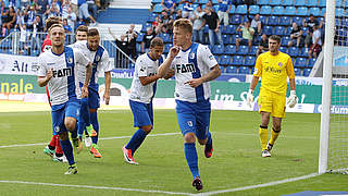 Sicher vom Punkt: Richard Weil trifft zum 2:0 für Magdeburg © Jan Kuppert