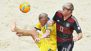 Die EM ist das Ziel: In Warnemünde trifft die deutsche Auswahl auch auf die Ukraine © Lea Weil/Beach Soccer World Wide