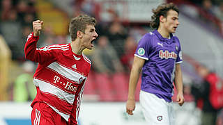 Torschütze gegen Aue 2008: Den typischen Müller-Jubel gab's schon in der 3. Liga © imago sportfotodienst