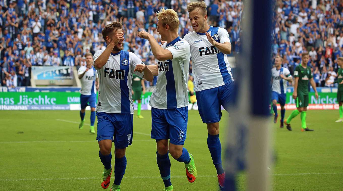 Magdeburg gegen Aufsteiger Jena: Der sechste Sieg im sechsten Heimspiel? © imago/Jan Huebner