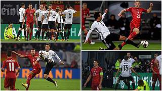 Letztes Duell mit den Tschechen: In Hamburg jubelt der Weltmeister über ein 3:0 © Getty Images/Collage DFB