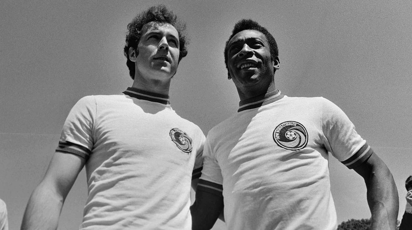 Traumduo bei Cosmos New York: In den USA trifft Franz Beckenbauer auf Pelé (r.) © imago/WEREK