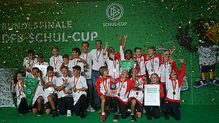 Strahlende Sieger der Finalspiele: Baden-Württemberg und Hessen © DFB