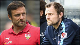 Ex-Profis im Trainerduell: VfB-Coach Gerber (l.) gastiert bei Svensson und Mainz 05 © 