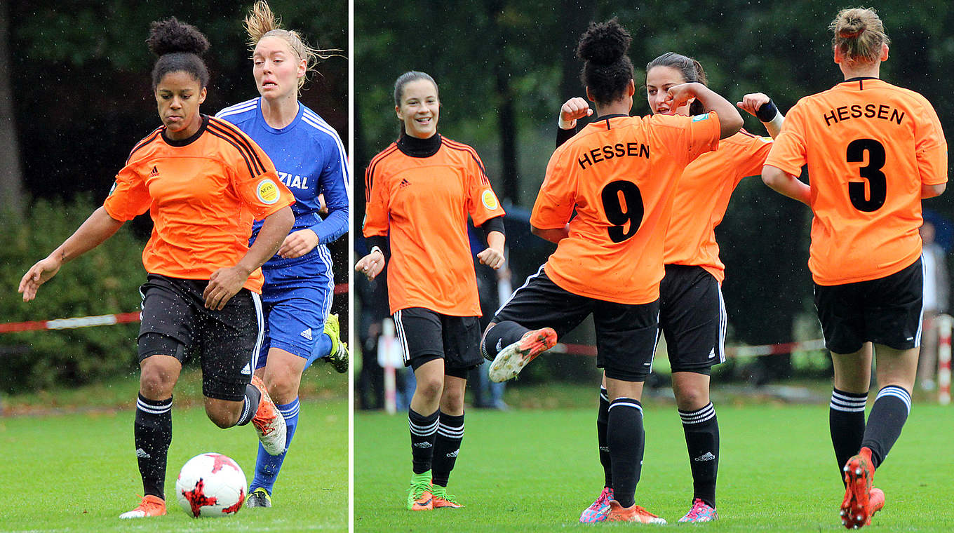 Hessen: U 17-Nationalspielerin Shekiera Martinez auf dem Weg zum 1:0 (l.) und der Jubel © Rüdiger Zinsel