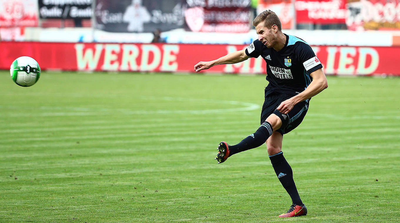 Schnelle Rückkehr nach seiner Wadenblessur: Marcus Mlynikowski vom Chemnitzer FC © imago/Picture Point