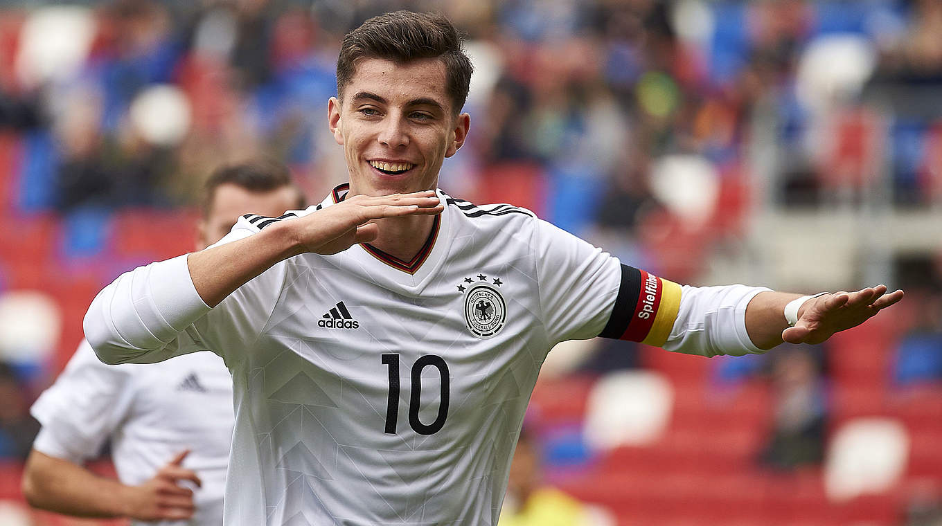 Vier Tore und ein Assist: Kapitän Kai Havertz führt die U 19 zum 5:1 gegen Weißrussland © 2017 Getty Images