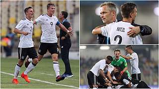Wollen auch im zweiten WM-Spiel jubeln: Deutschlands U 17-Junioren © 2017 FIFA/Collage DFB