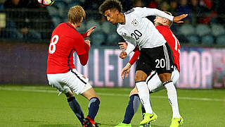 Thilo Kehrer faces two Norwegians © 2017 Getty Images