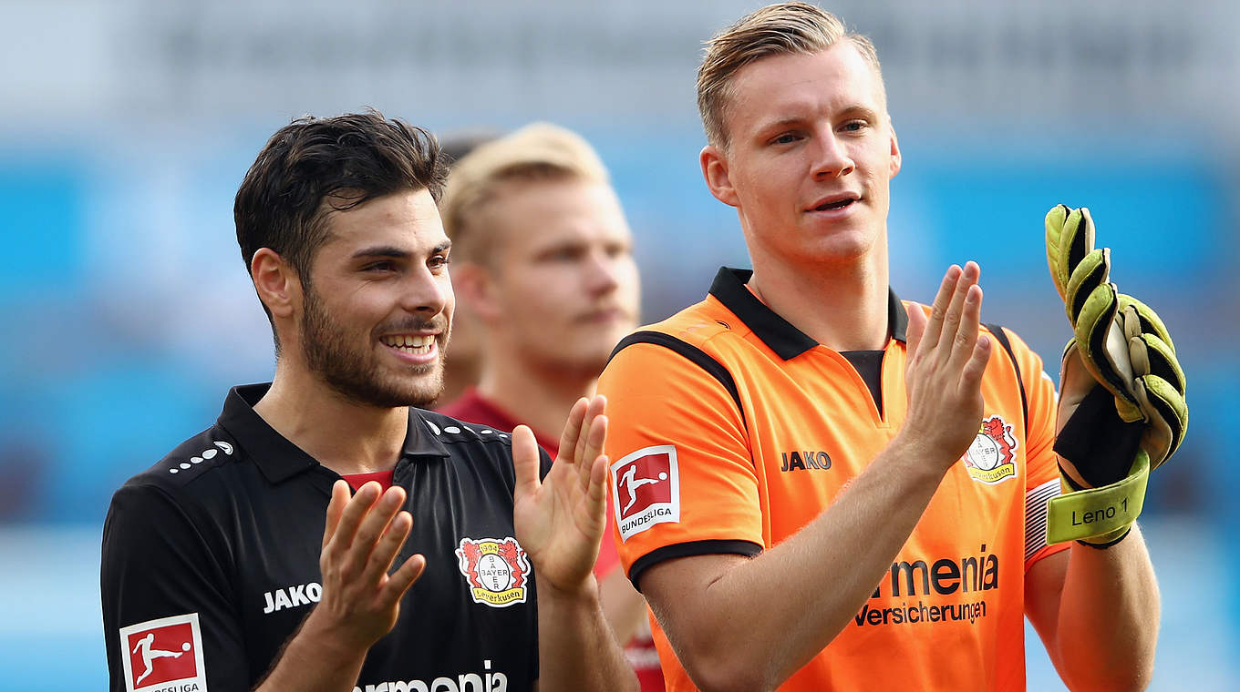 Steht vor seinem 100. Bundesligasieg: Leverkusens Bernd Leno (r.) © 2017 Getty Images